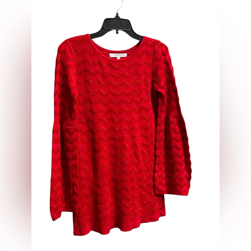 Red sweater tunic dress